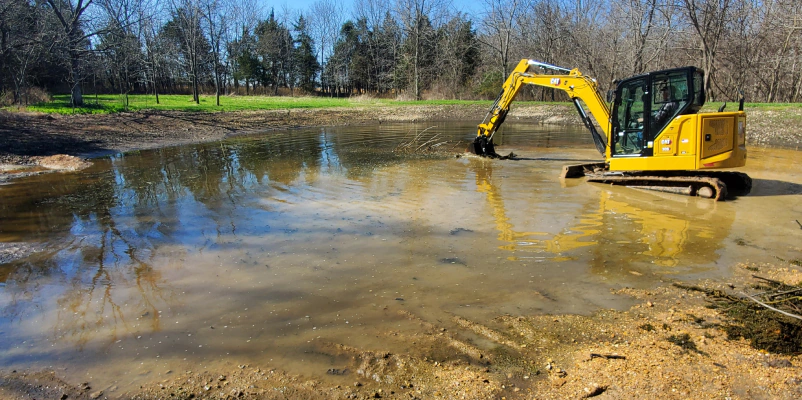 newly built fish pond ponds building services