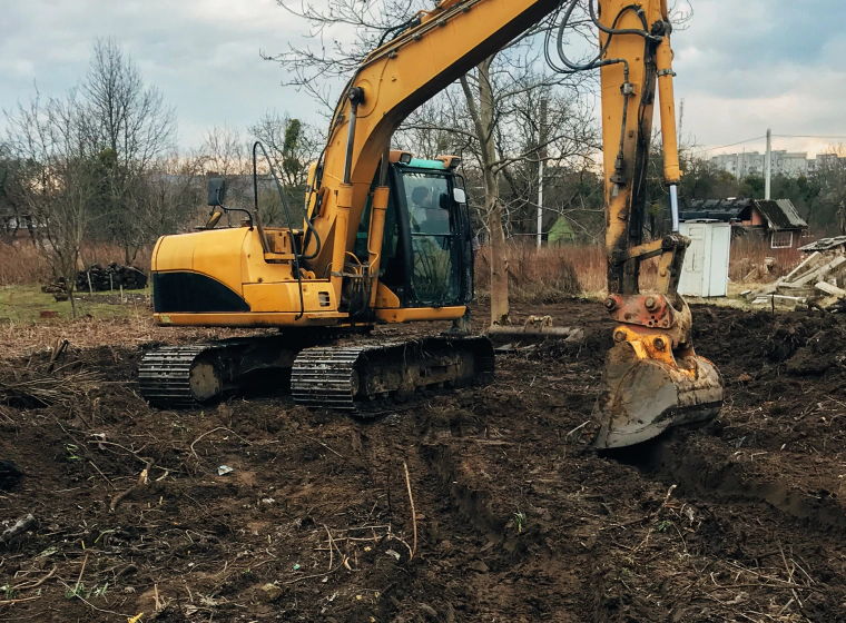 yard cleaning with excavator yard cleaning with excavator